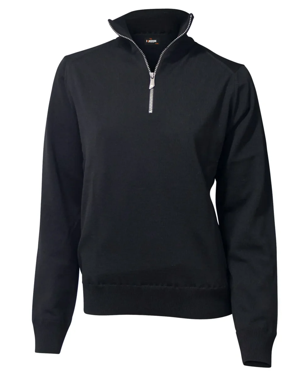 WILMA WINDBREAKER, 100% EXTRA FINE MERINOULL — BLACK
