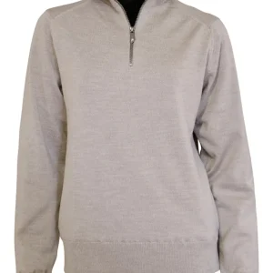 WILMA WINDBREAKER, 100% EXTRA FINE MERINOULL — STONE