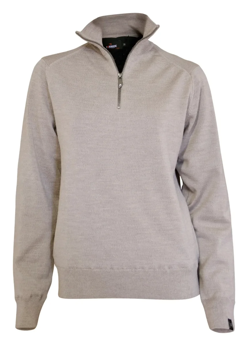WILMA WINDBREAKER, 100% EXTRA FINE MERINOULL — STONE