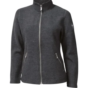 BELLA FULL ZIP, 60% FILTAD ULL, 40% LYOCELL — GRAPHITE MARL