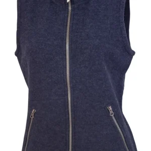 FLORA VEST, 60% FILTAD ULL, 40% LYOCELL  — LIGHT NAVY
