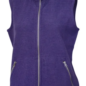 FLORA VEST, 60% FILTAD ULL, 40% LYOCELL  — DARK PURPLE