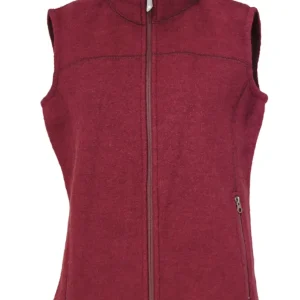 BEATA VEST, 100% FILTAD ULL  — DEEP RED