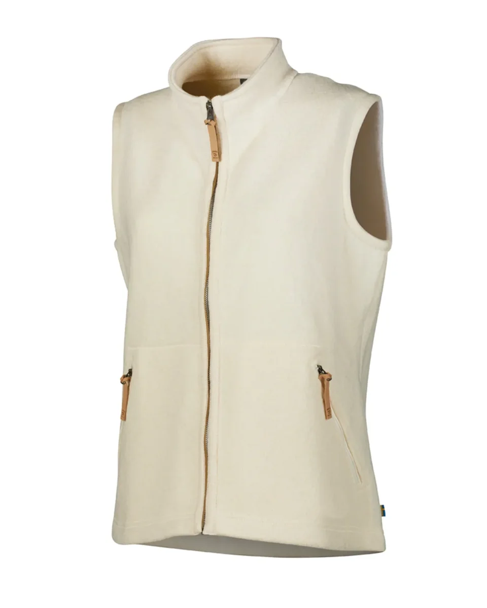 NLS COCO VEST, 100% OFÄRGAD ULL — NATURAL WHITE
