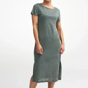 EDLA SOMMARKLÄNNING I 100% LIN — DARK OLIVE