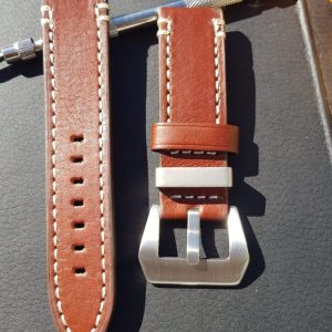 22mm Klockarmband – R.Elia gothenburg – Pani – Kraftig vintage brun läder
