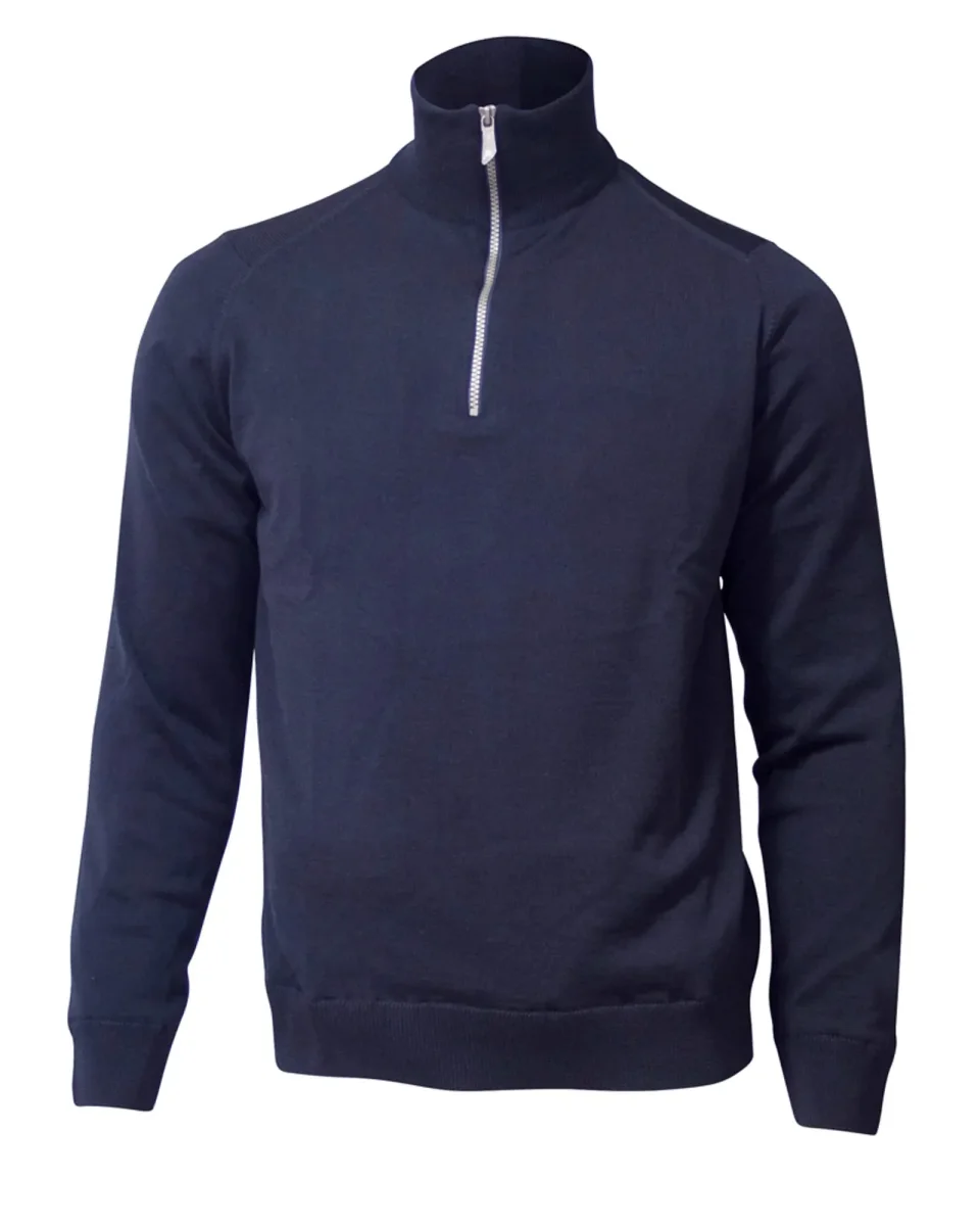 WILFRED WINDBREAKER, 100% EXTRA FINE MERINOULL — NAVY