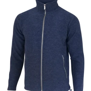 BRUNO FULL ZIP, 60% FILTAD ULL, 40% LYOCELL — LIGHT NAVY