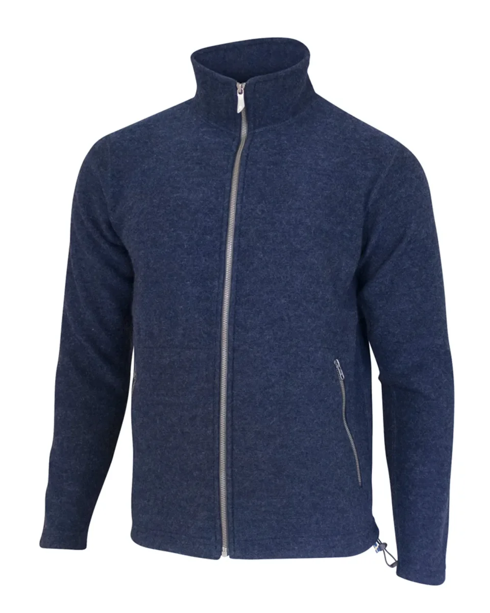 BRUNO FULL ZIP, 60% FILTAD ULL, 40% LYOCELL — LIGHT NAVY
