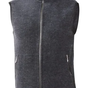 KURRE VEST, 60% FILTAD ULL, 40% LYOCELL — GRAPHITE MARL