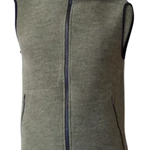 KURRE VEST, 60% FILTAD ULL, 40% LYOCELL — LICHEN GREEN