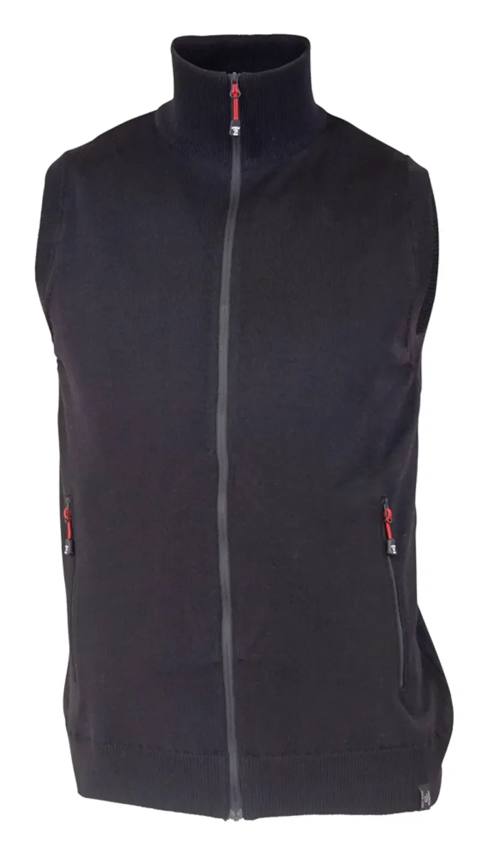 YORK VEST WINDBREAKER , 100% EXTRA FINE MERINOULL — BLACK - Bild 2