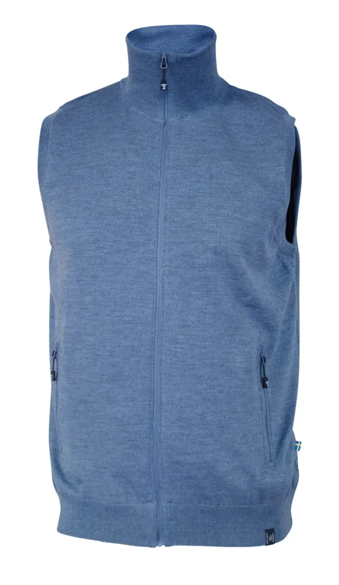 YORK VEST WINDBREAKER , 100% EXTRA FINE MERINOULL — DENIM - Bild 2