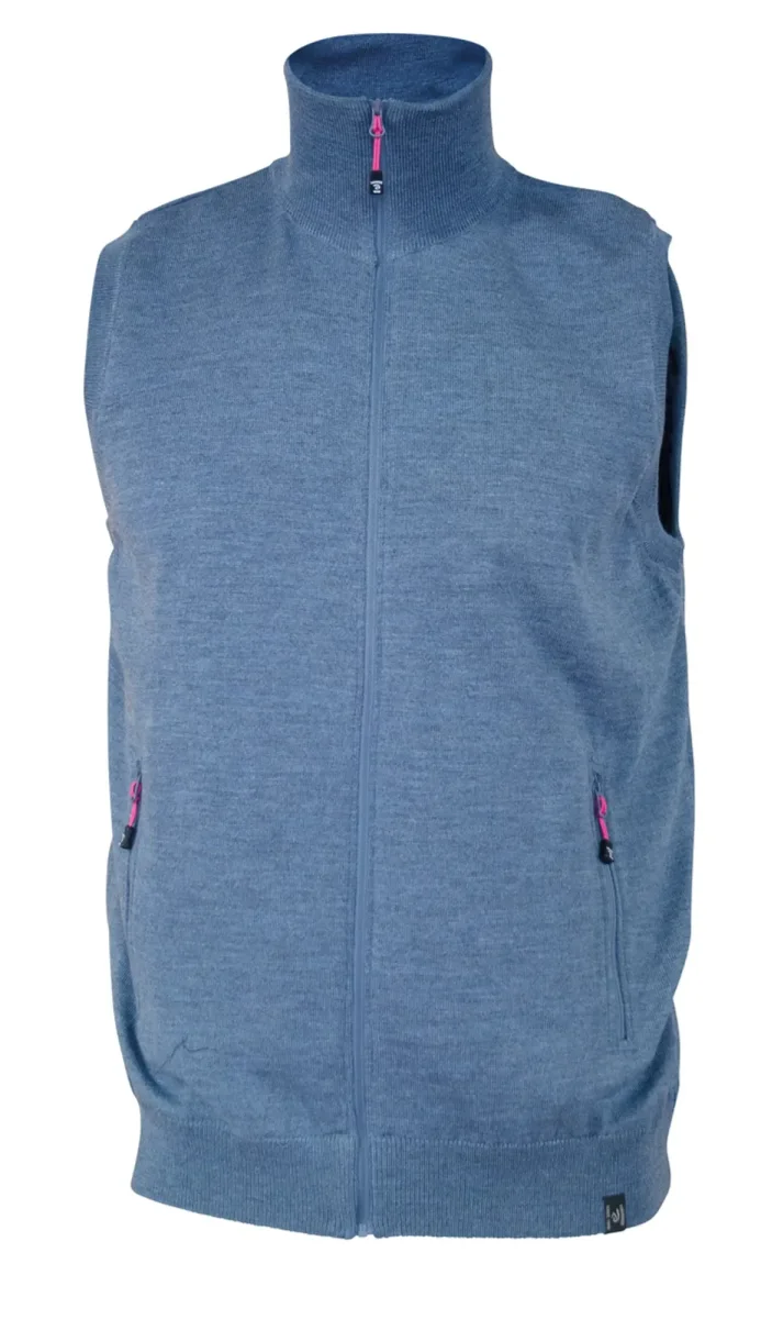 YORK VEST WINDBREAKER , 100% EXTRA FINE MERINOULL — DENIM - Bild 3
