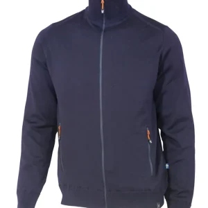 YORK FULL ZIP WINDBREAKER, 100% EXTRA FINE MERINOULL — NAVY
