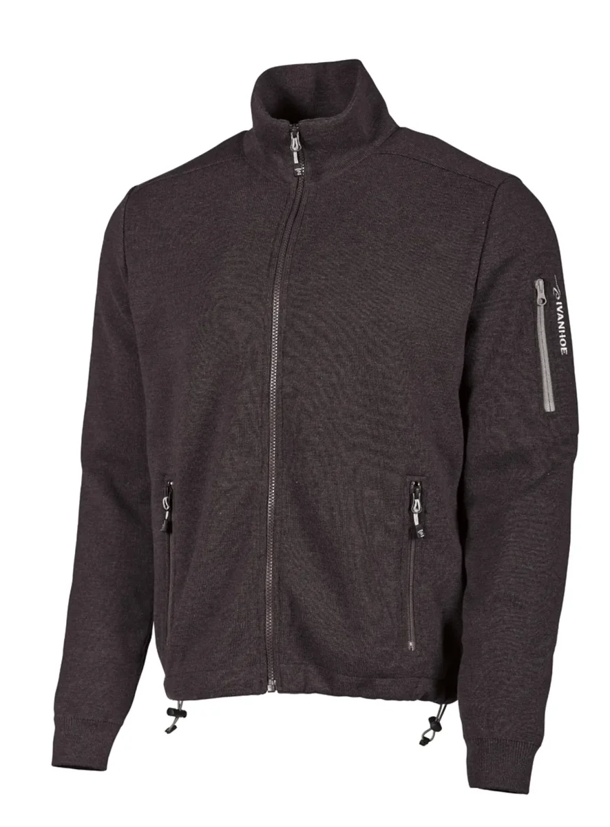 HADAR FULL ZIP WINDBREAKER, 100% EXTRA FINE MERINOULL — BLACK