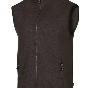 HADAR VEST, 100% EXTRA FINE MERINOULL — BLACK