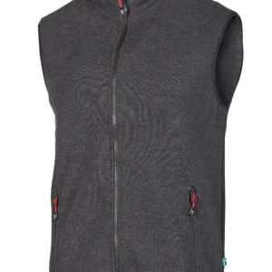 HADAR VEST, 100% EXTRA FINE MERINOULL — GRAPHITE MARL