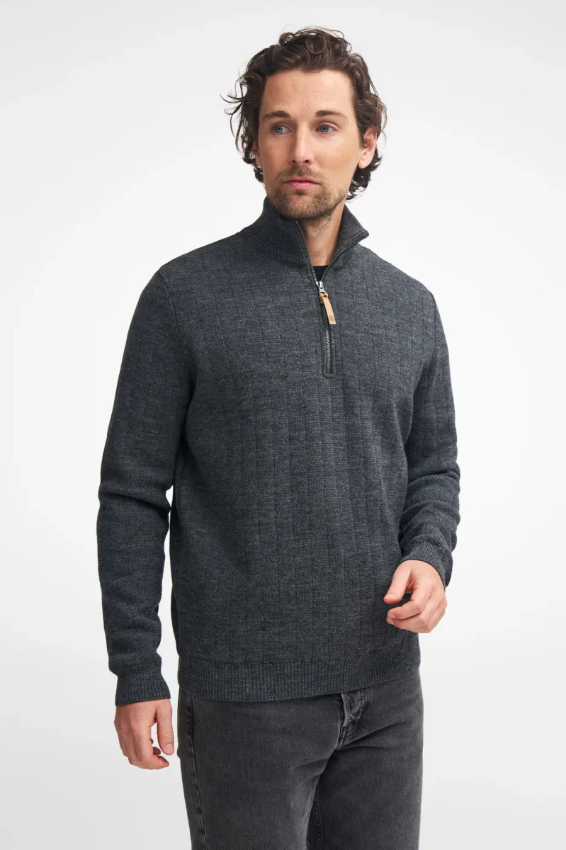 HUGO HALF ZIP, WINDBREAKER, 100% ULL — DEEP RED - Bild 4