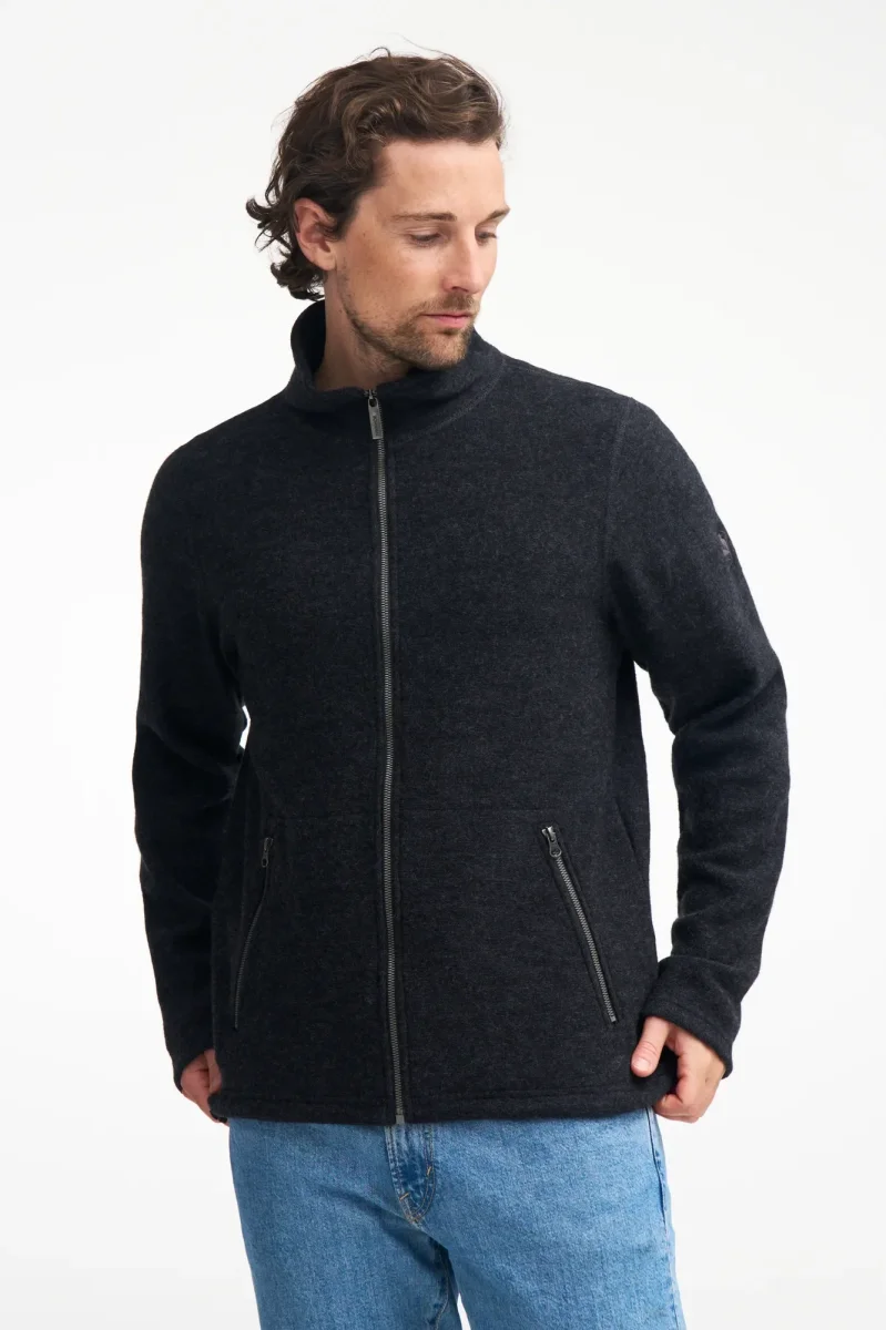 BRUNO FULL ZIP, 60% FILTAD ULL, 40% LYOCELL — LIGHT NAVY - Bild 3