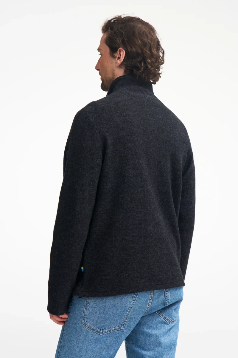 BRUNO FULL ZIP, 60% FILTAD ULL, 40% LYOCELL — LIGHT NAVY - Bild 4