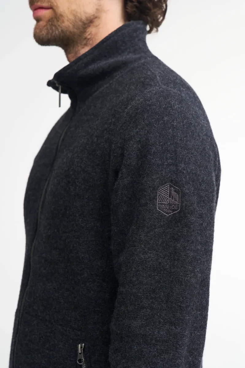 BRUNO FULL ZIP, 60% FILTAD ULL, 40% LYOCELL — LIGHT NAVY - Bild 5