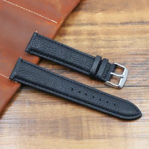 Extra långt R.Elia Klockarmband XL – Svart i äkta läder