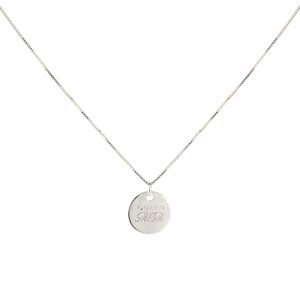 Queen MOM Coin Necklace Silver