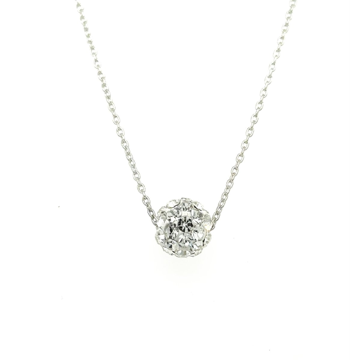 Silverhalsband med kristaller