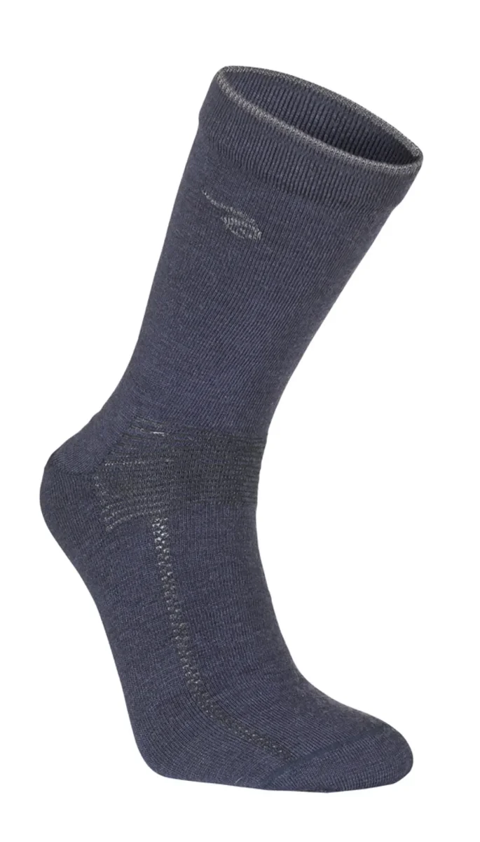 WOOL SOCK, TUNN ULLSTRUMPA MED FÖRSTÄRKNING — LIGHT NAVY - Bild 2