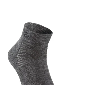 WOOL SOCK LOW, TUNN LÅG ULLSTRUMPA — GREY MARL