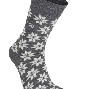 WOOL SOCK SNOWFLAKE — GREY MARL