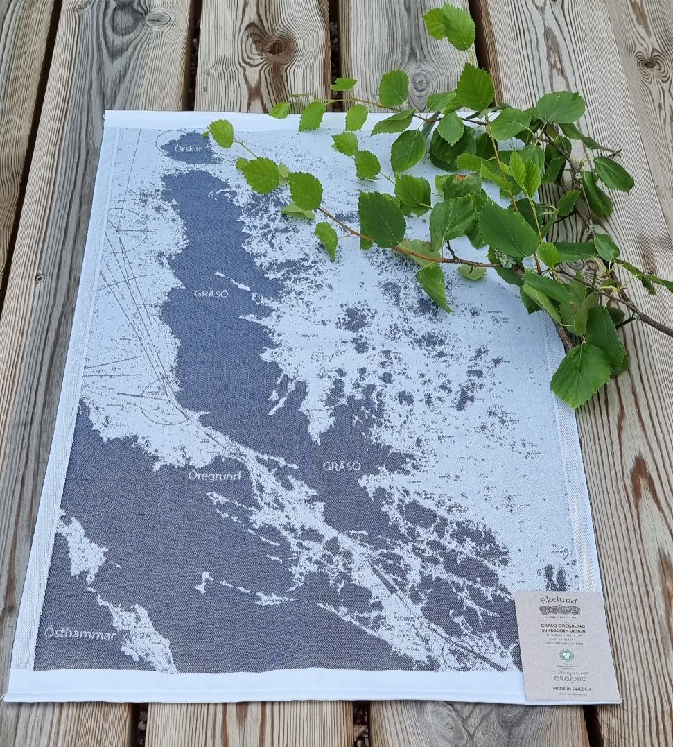 Kökshandduk, Gräsö Öregrund sjökort, Sundboden Design