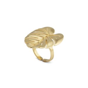 Palm Leaf Ring Gold