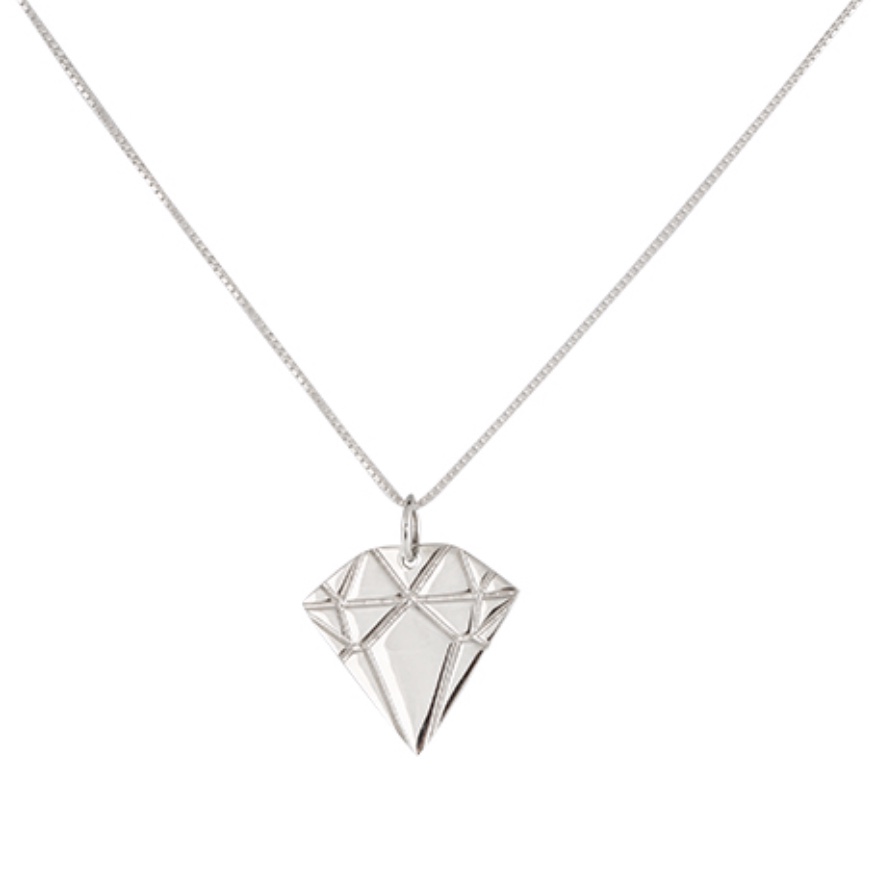 Silver Diamond Necklace Large