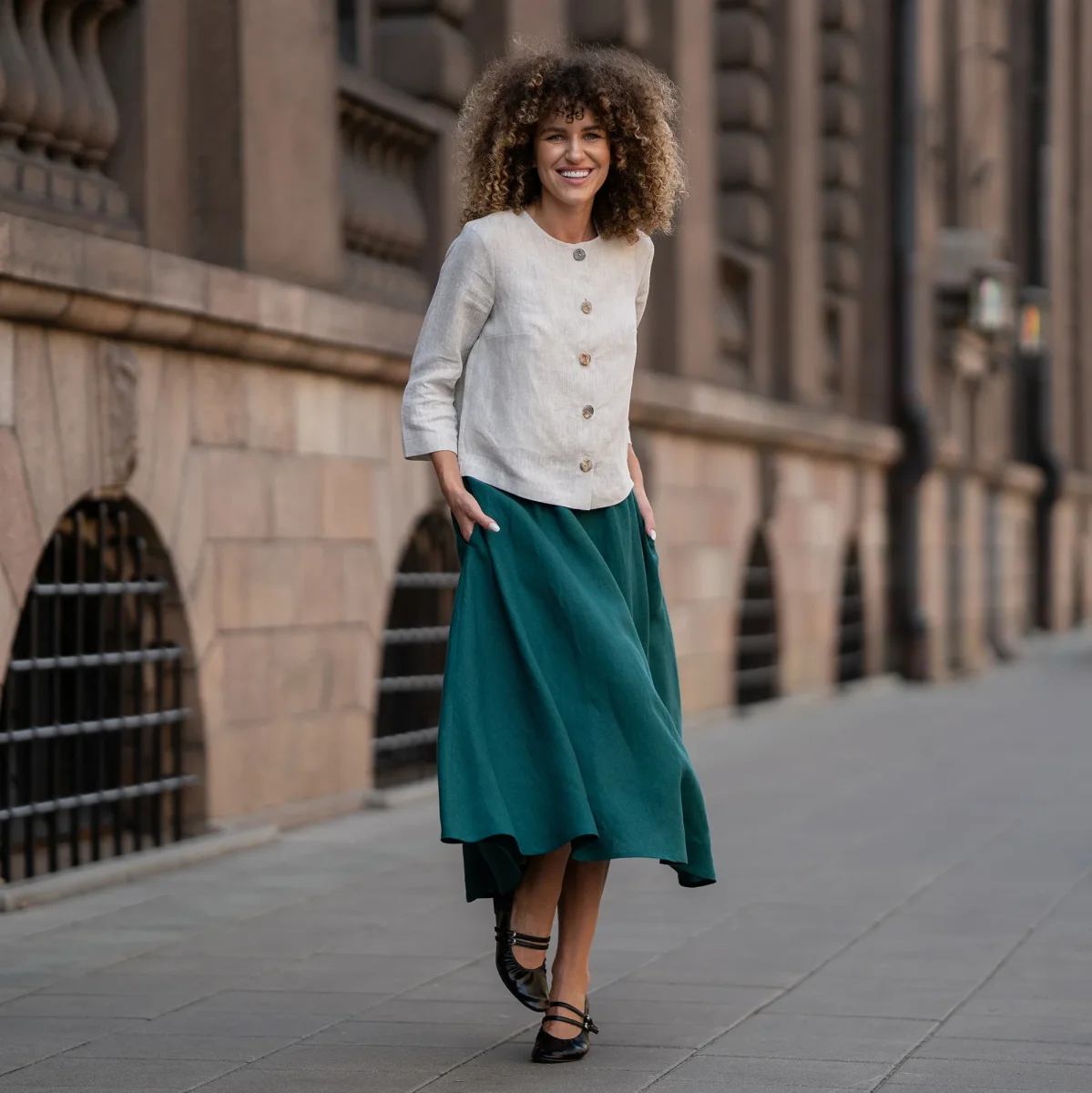 Linne cirkelskirt Evelyn - Bild 8