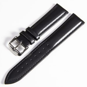 klockarmband läder –  Svart slät – Äkta kalvläder