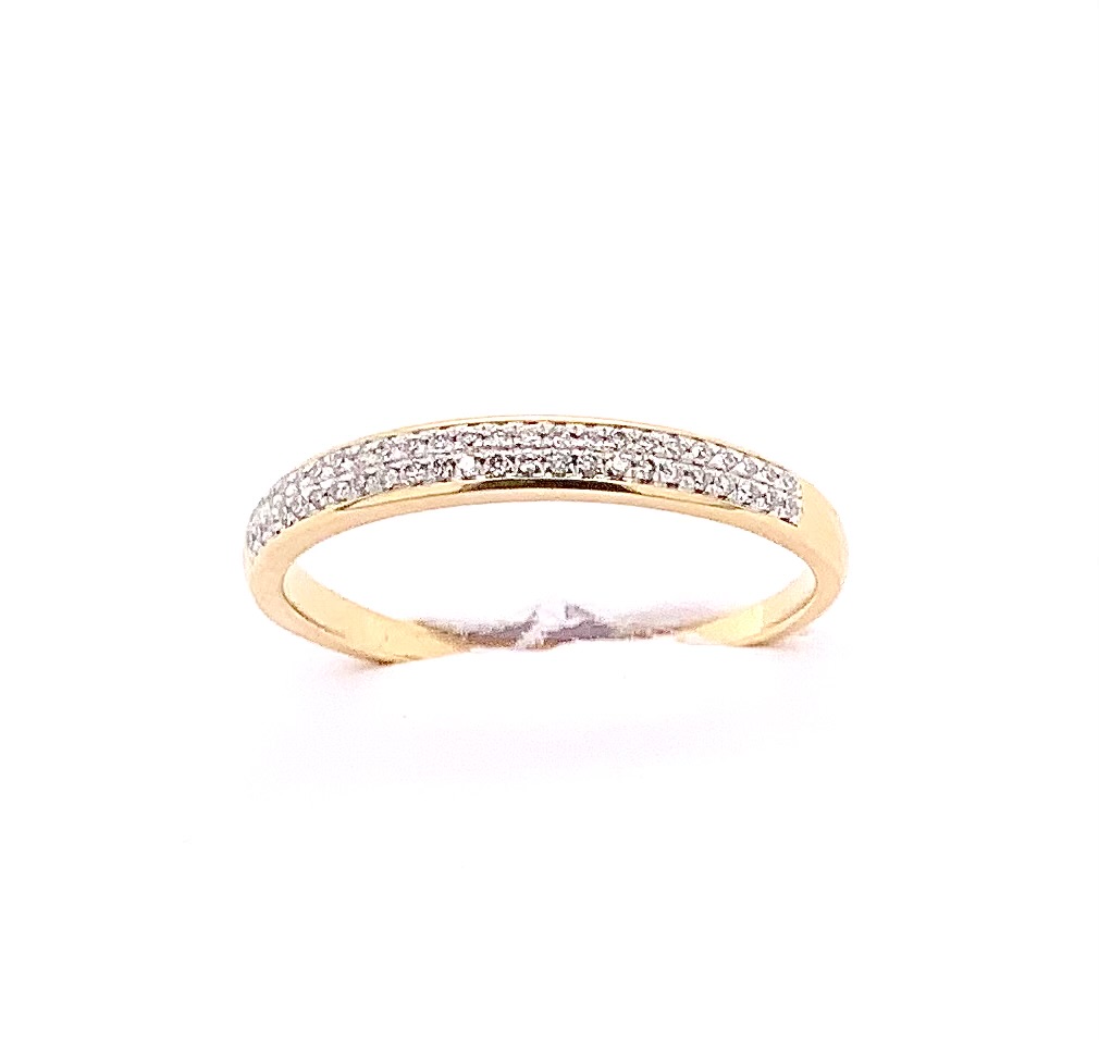 Alliansring dubbel 48st brillianter 0,15ct 18k massiv skena - Bild 2