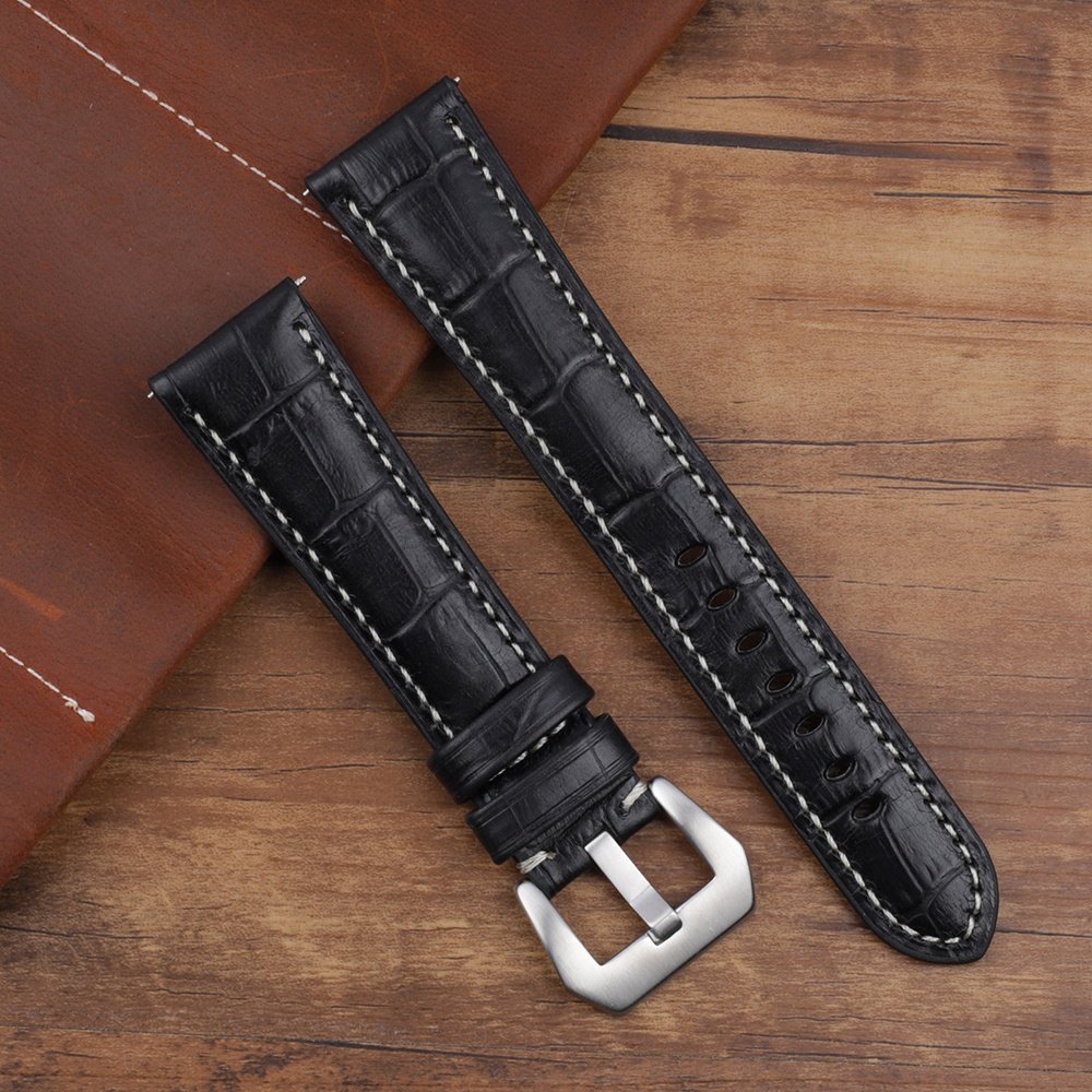 R.Elia Klockarmband för Panerai – Extra extra långt XXL – 24mm äkta läder – Alligator mönster - Bild 3