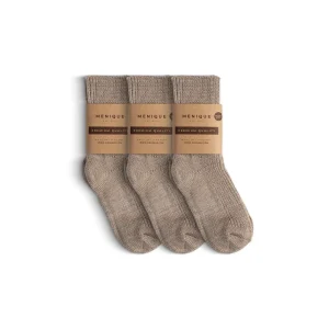 Barns tjocka ribbstickade merinoullsstrumpor 3-pack