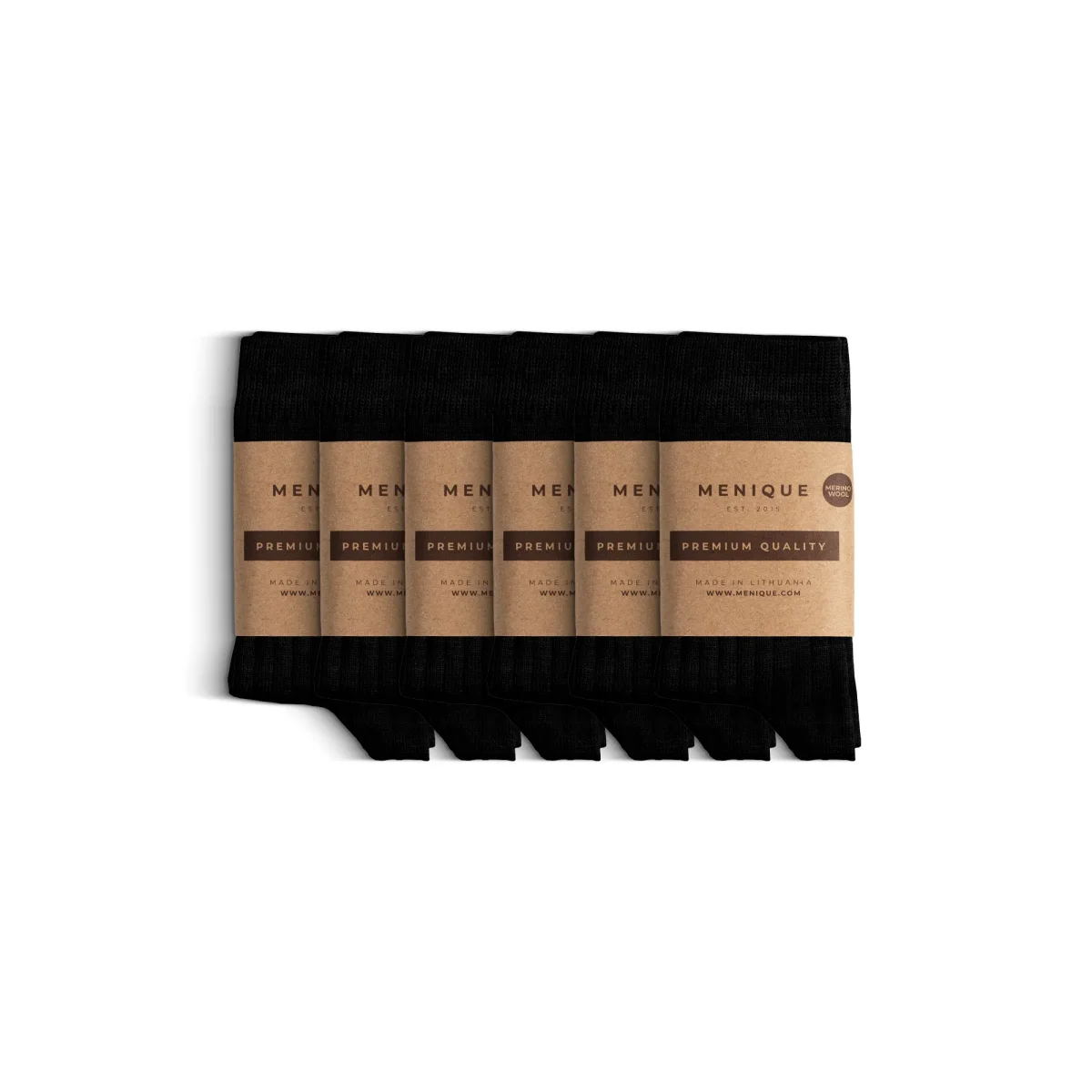 Barns Merino Ribbstickade Crew-strumpor 6-pack - Bild 8