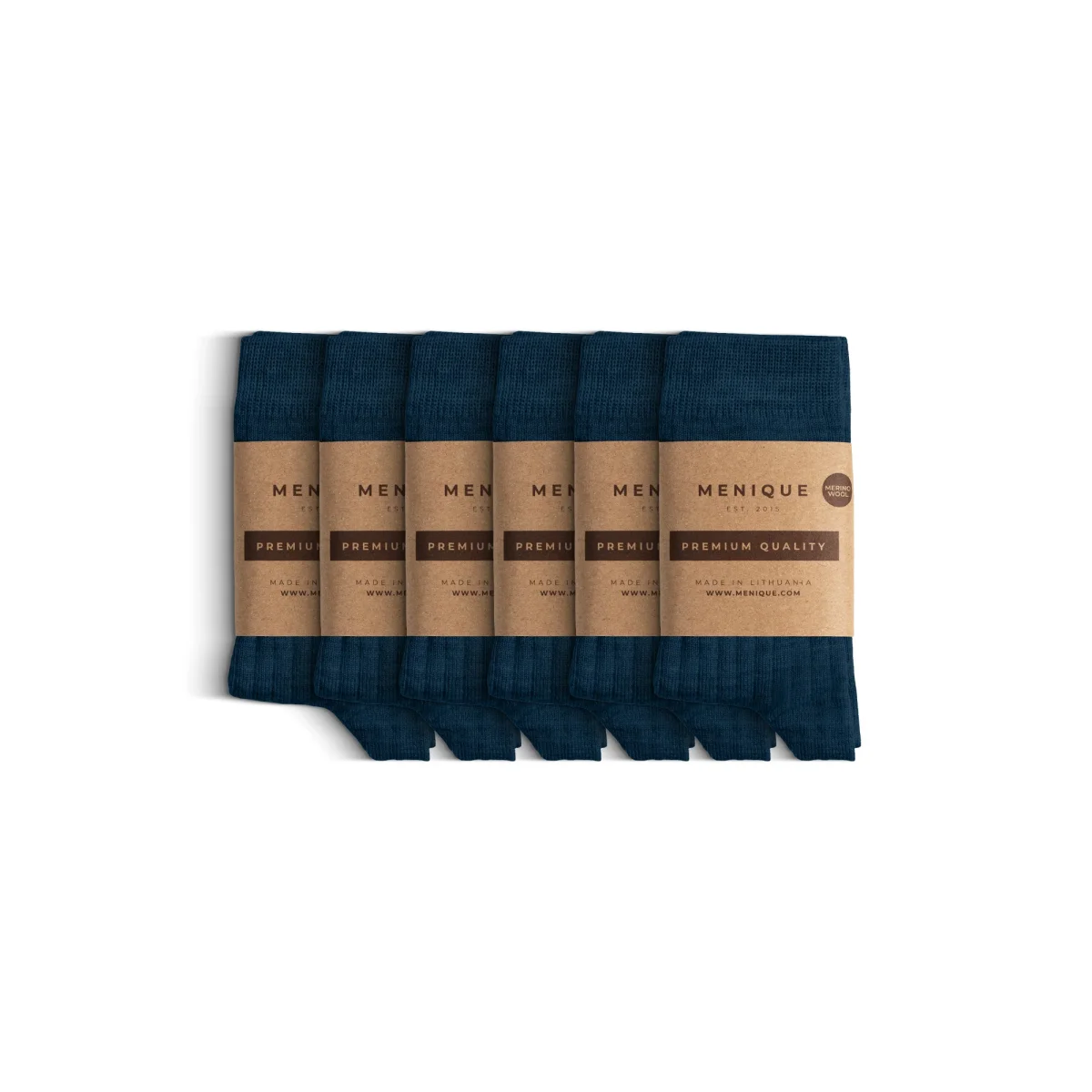 Barns Merino Ribbstickade Crew-strumpor 6-pack - Bild 4