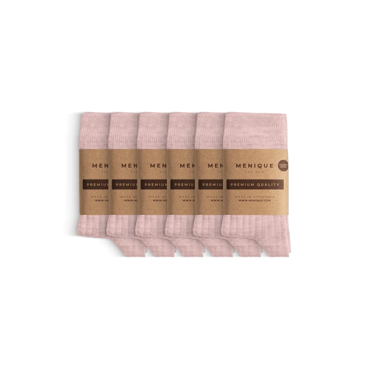 Barns Merino Ribbstickade Crew-strumpor 6-pack - Bild 2
