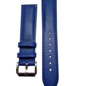 Klockarmband – Blå slät – Äkta läder