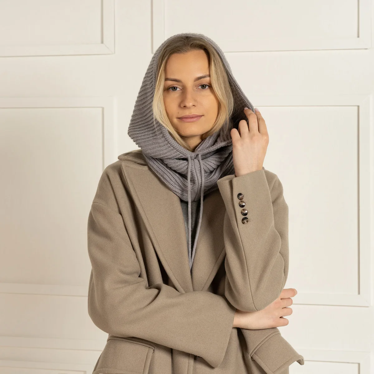 Damstickad Merino Huvbalaklava - Bild 6
