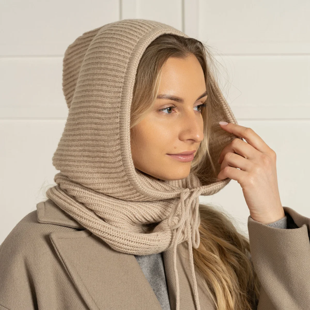 Damstickad Merino Huvbalaklava - Bild 5