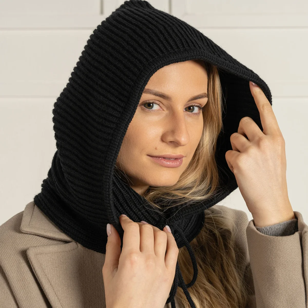 Damstickad Merino Huvbalaklava - Bild 3