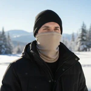 Herrs stickade snood-halsvärmare