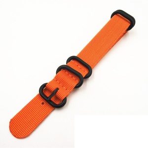 5 ringar i svart färg ZULU Nylon klockarmband – Orange