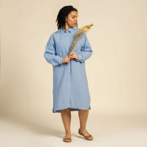 Oversized skjortklänning Margo Cloudy Blue